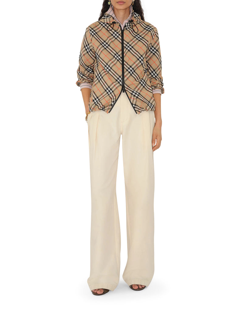 CHECK JACKET WITH HOOD