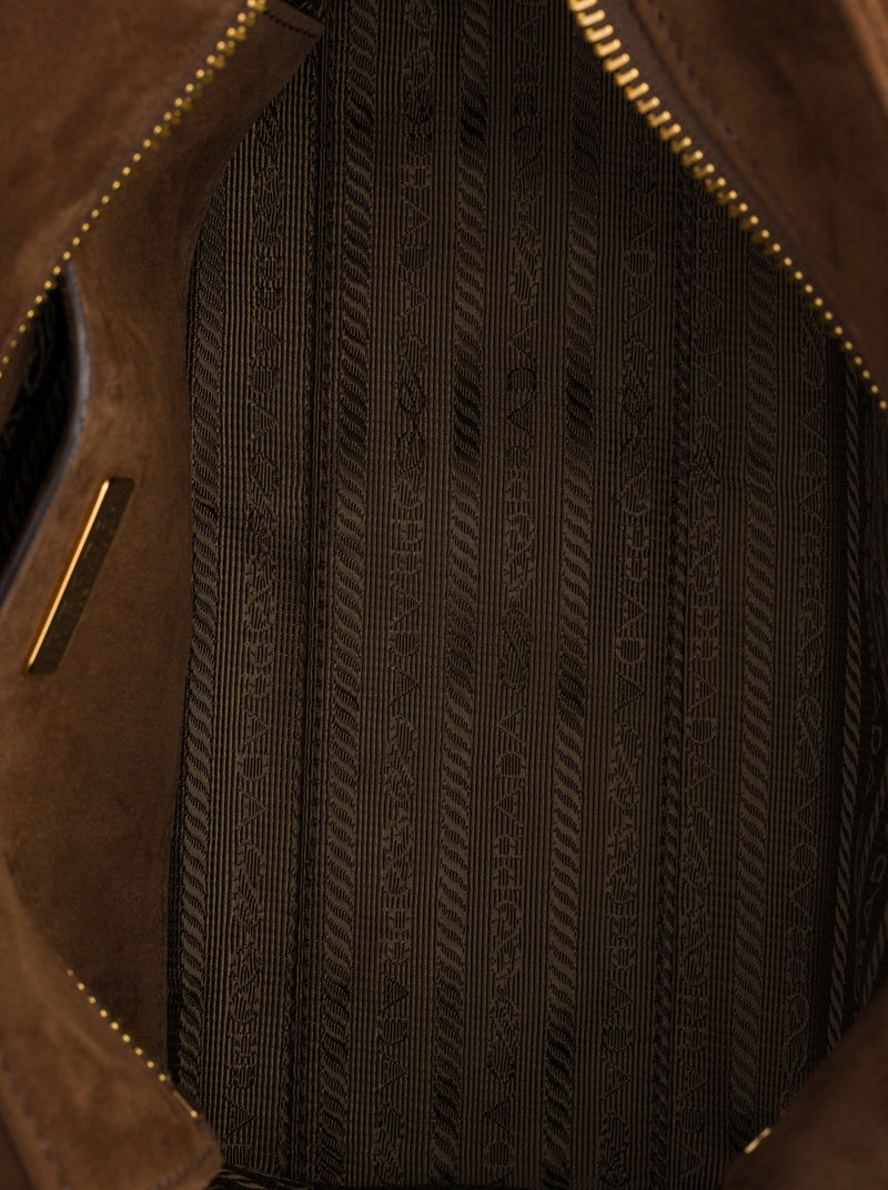 EXPLORE MEDIUM SUEDE SHOULDER BAG