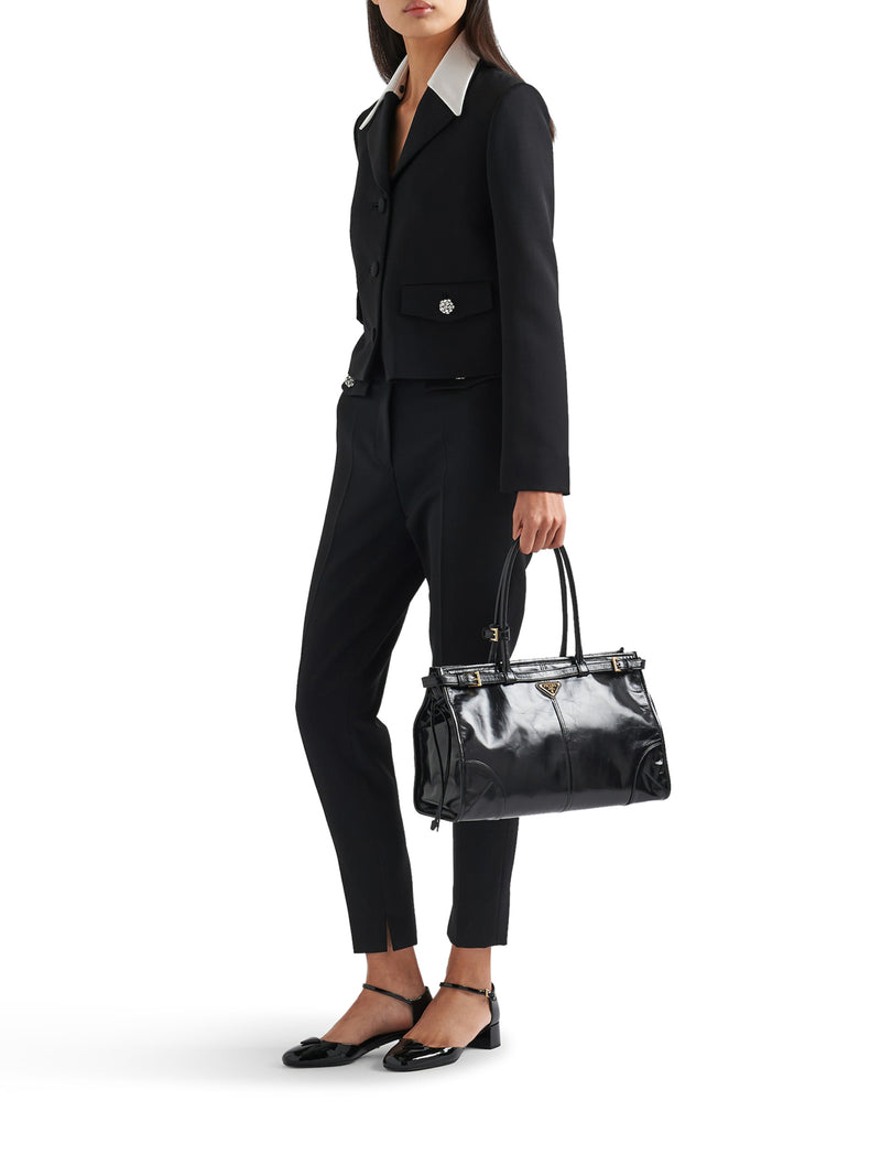 PRADA BONNIE LARGE LEATHER HANDBAG