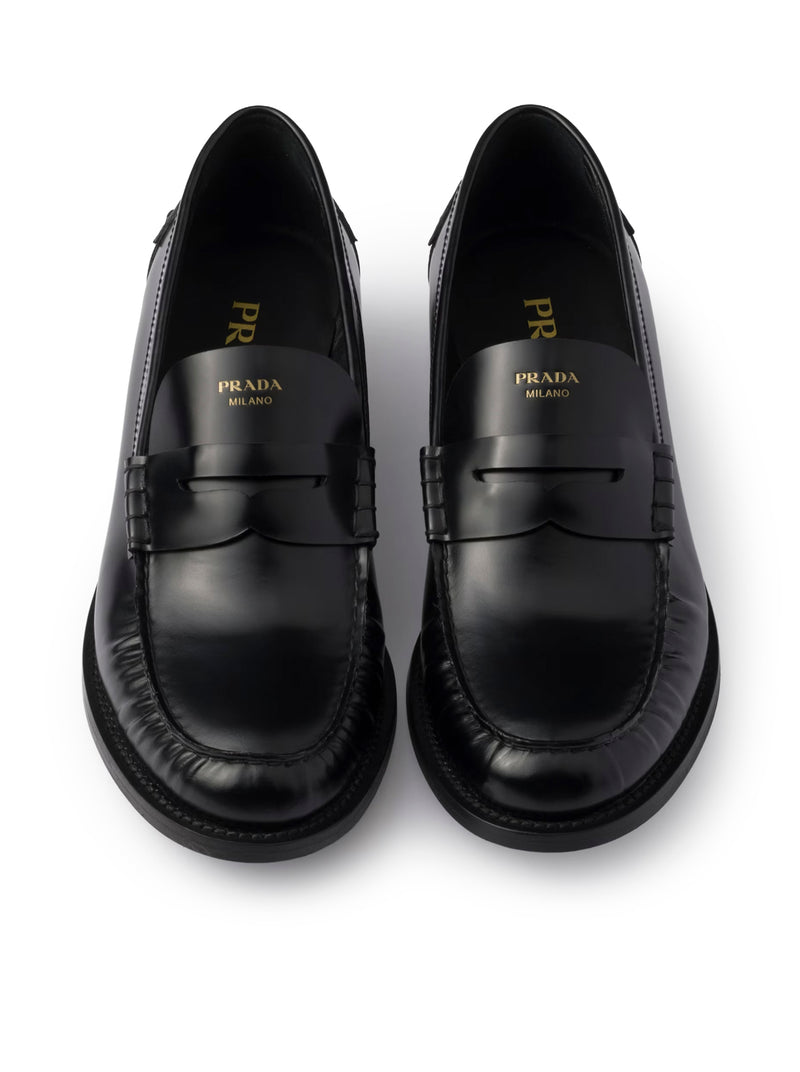 BRUSHED LEATHER LOAFERS