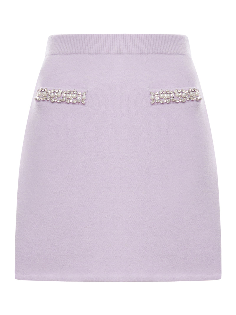 SKIRT WITH CRYSTAL FINISHES