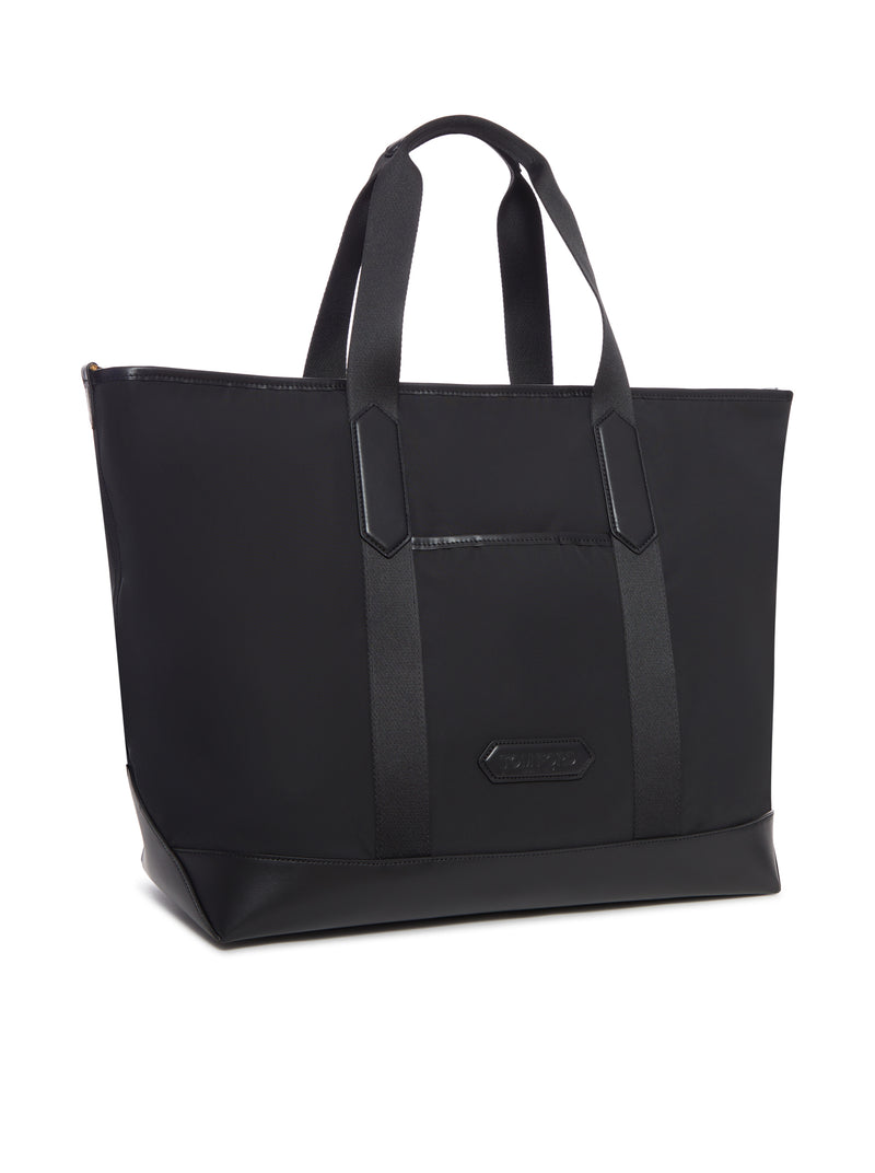 NYLON AND LEATHER TOTE BAG