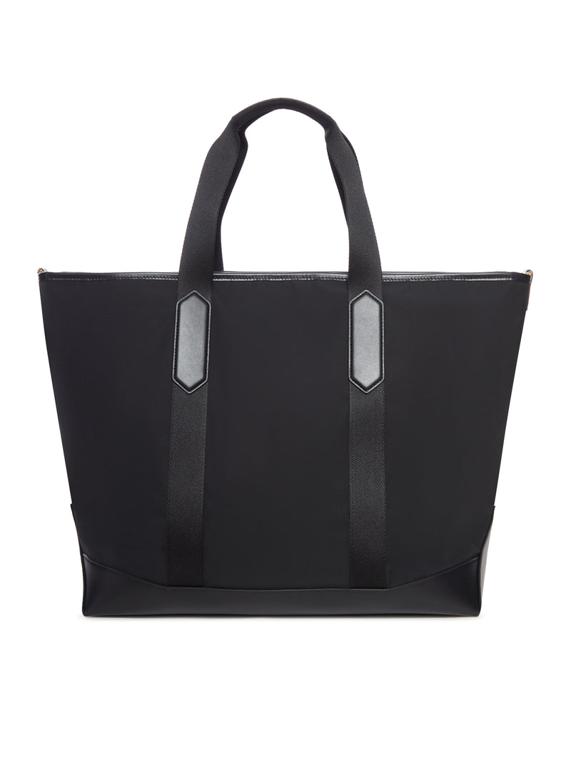 NYLON AND LEATHER TOTE BAG
