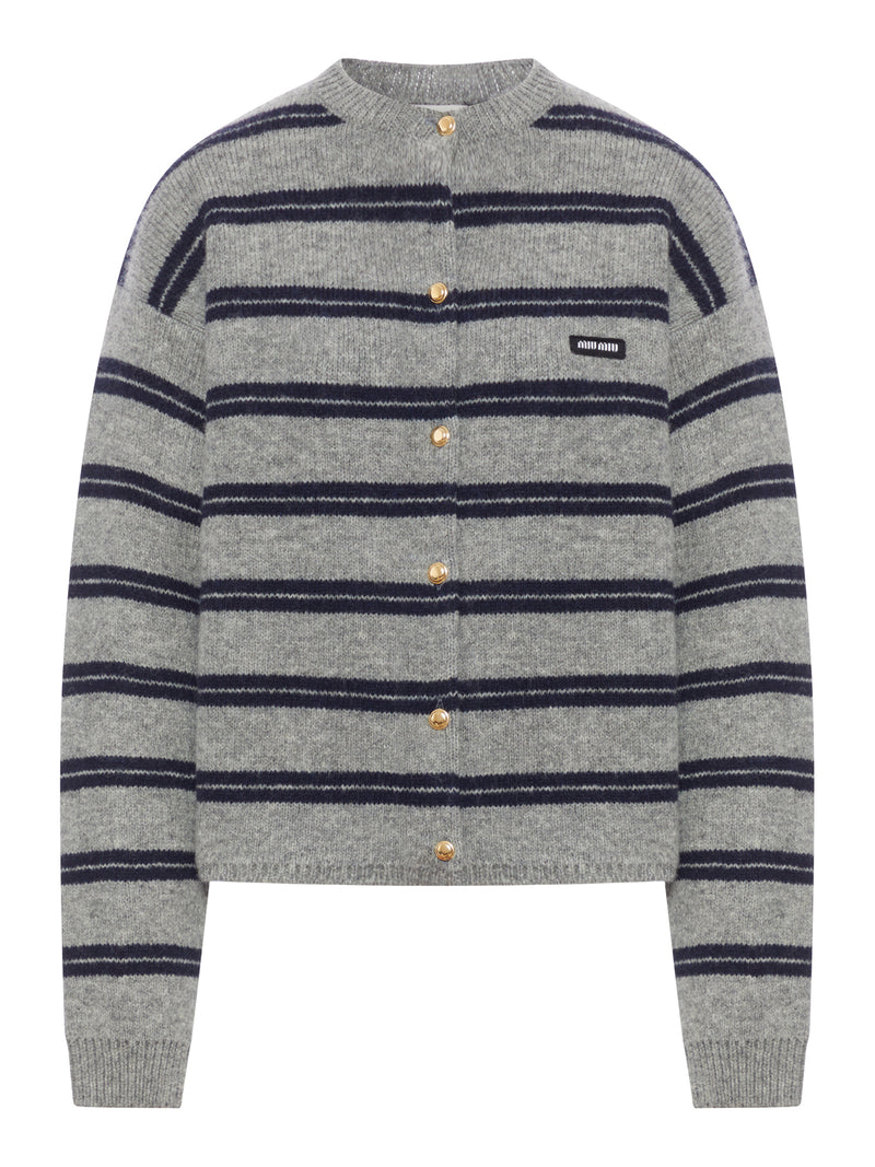 STRIPED CASHMERE CARDIGAN