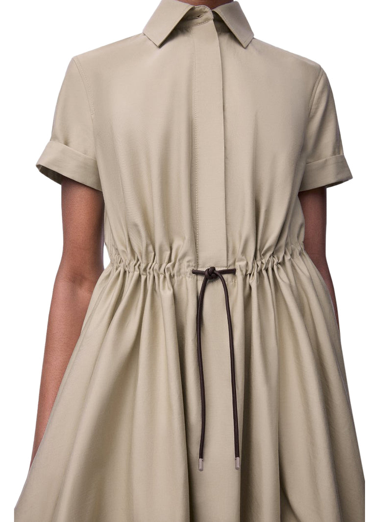 COTTON AND SILK BALLOON SKIRT DRESS