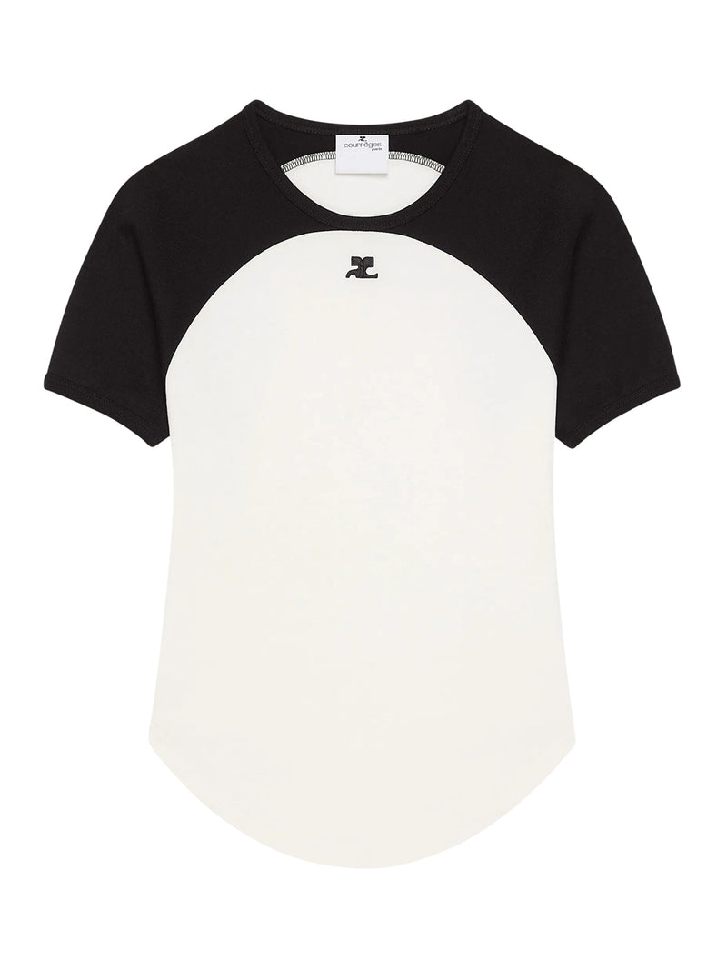 COTTON T-SHIRT WITH CONTRASTING CIRCLE