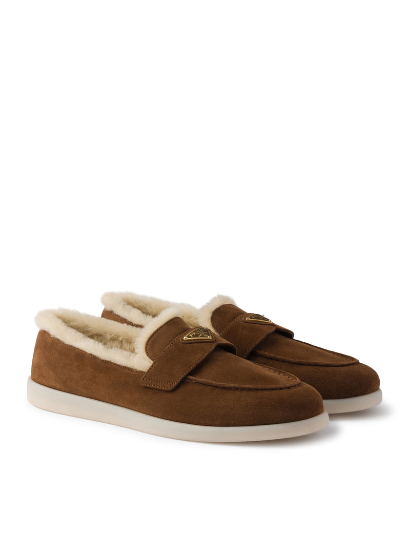 SUEDE AND SHEEPSKIN LOAFERS