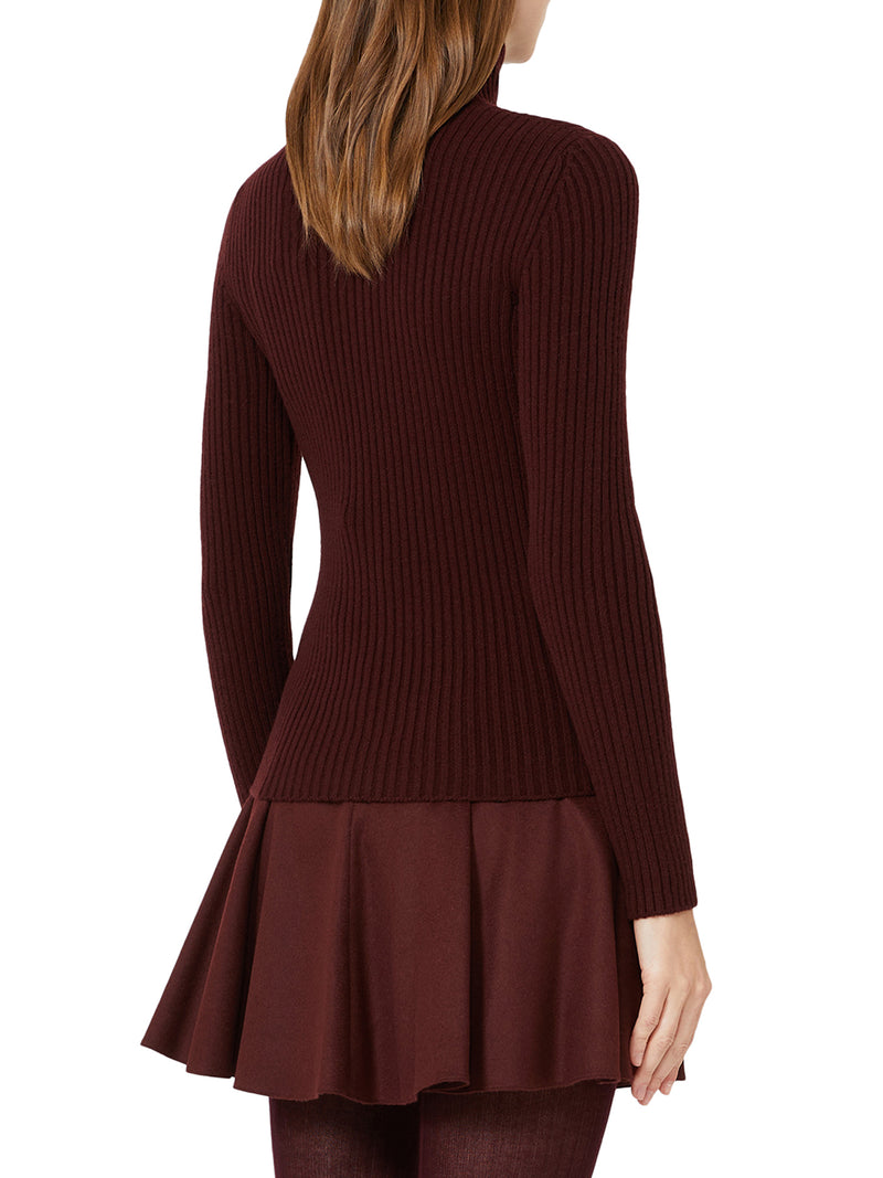 RIBBED WOOL AND CASHMERE TURTLENECK