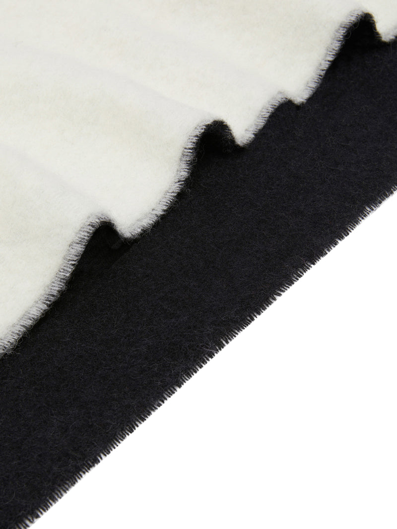 TWO-TONE SCARF WITH FRINGES