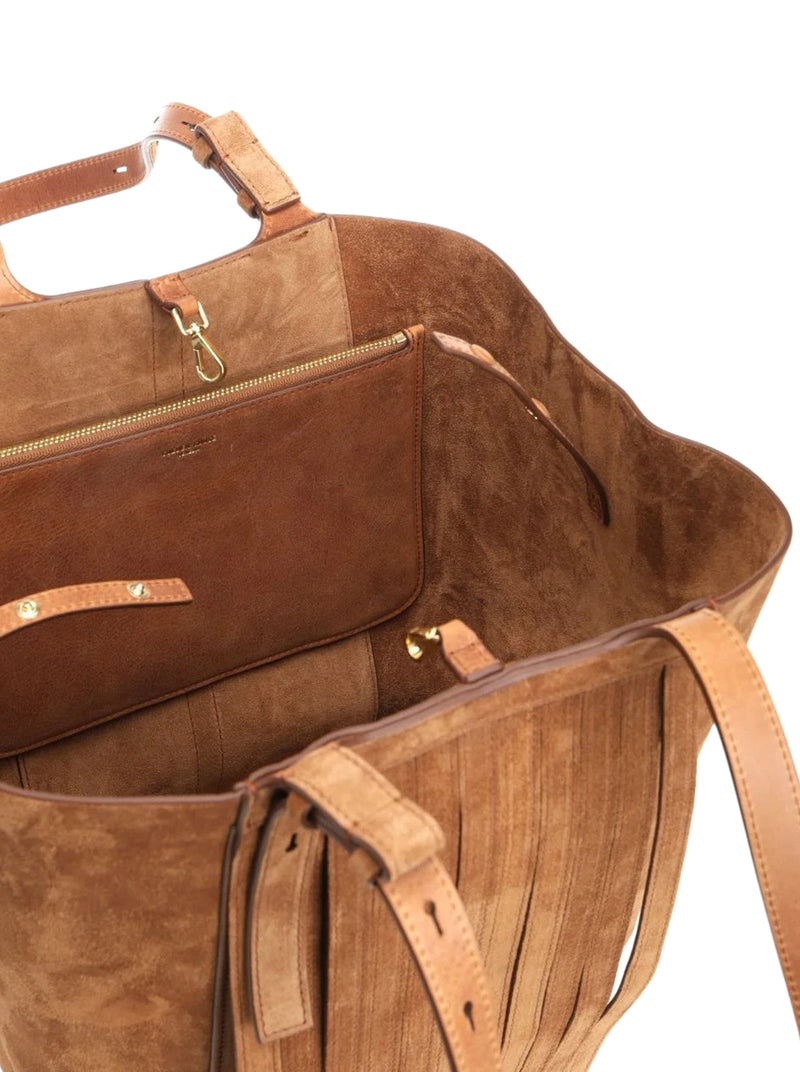 LEATHER FRINGED TOTE BAG