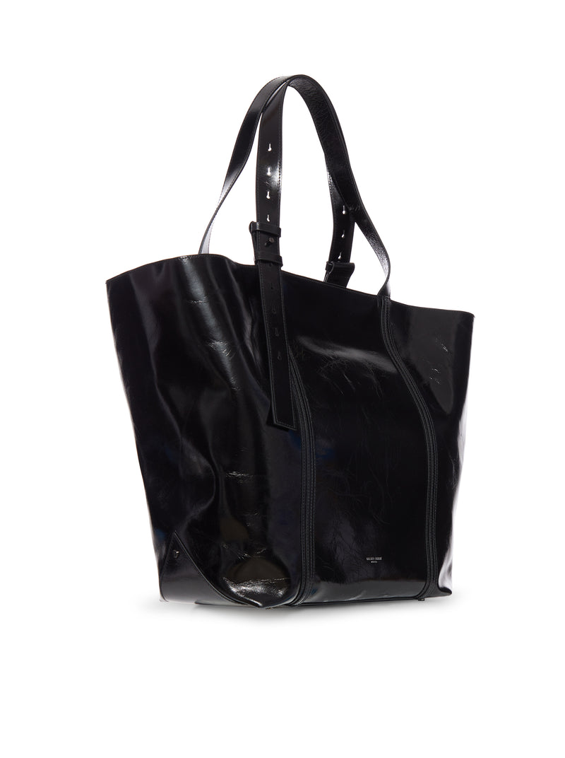 SHINY LEATHER TOTE BAG