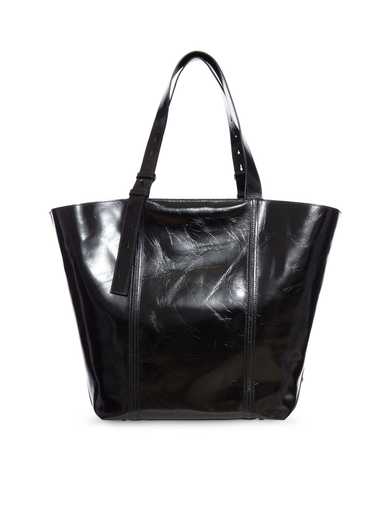 SHINY LEATHER TOTE BAG