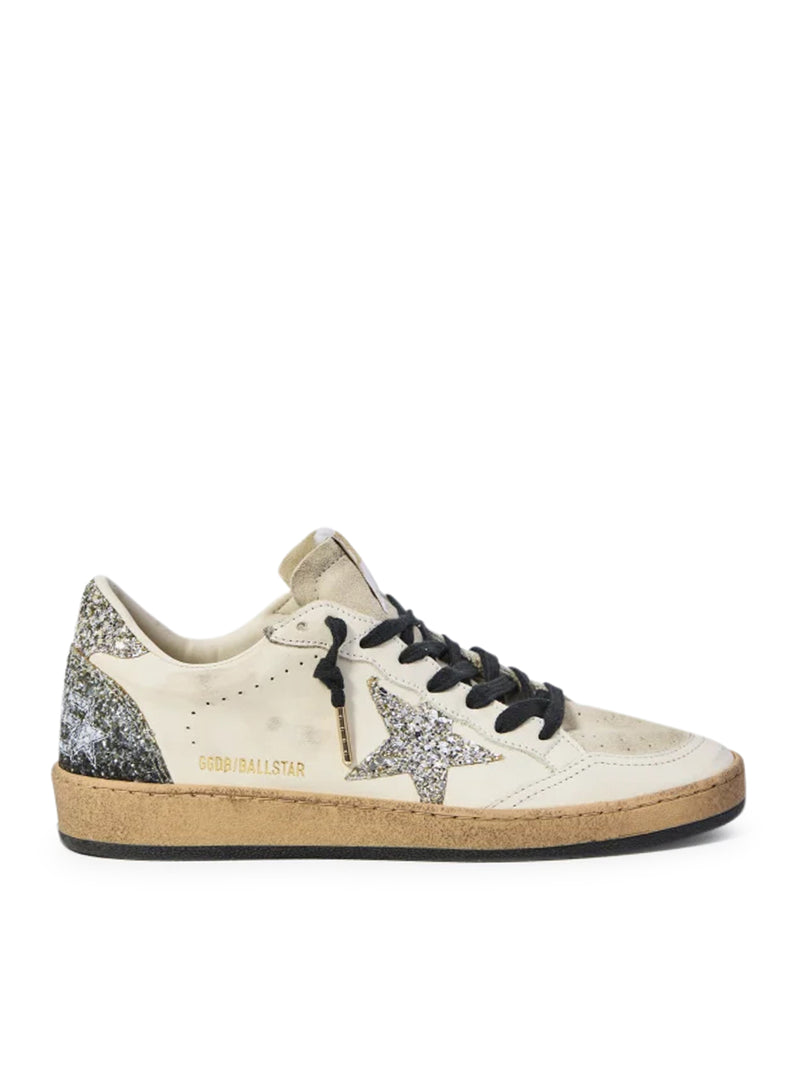 BALL-STAR SNEAKERS IN LEATHER AND GLITTER