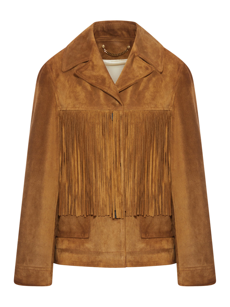 WESTERN STYLE FRINGED SUEDE JACKET