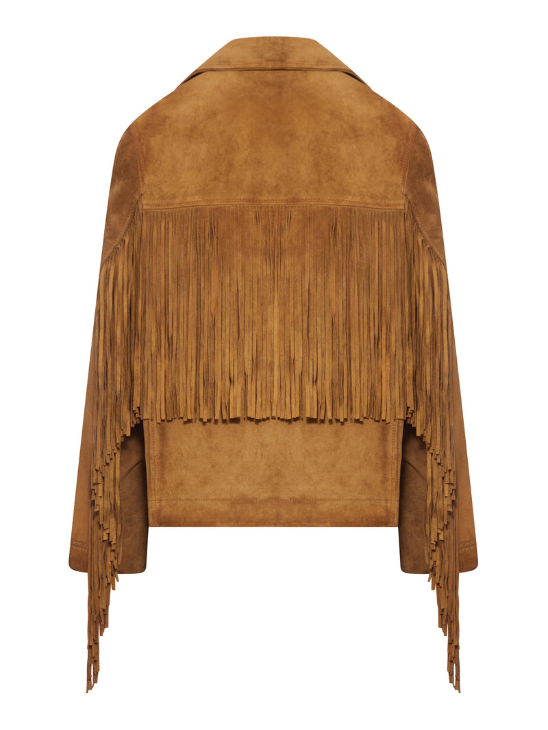 WESTERN STYLE FRINGED SUEDE JACKET