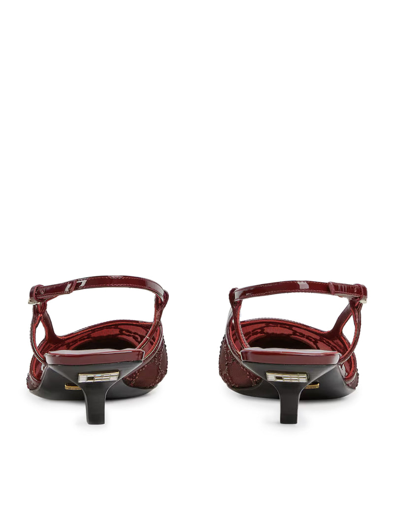 SLINGBACK PUMPS WITH GG CRYSTALS