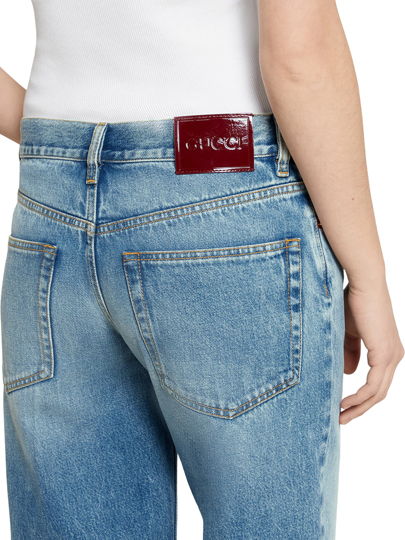 STRAIGHT CUT DENIM TROUSERS