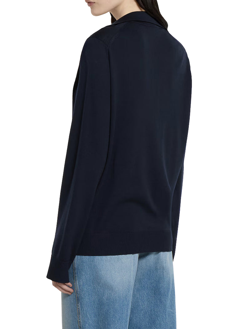 LIGHTWEIGHT WOOL POLO SHIRT WITH EMBROIDERED LOGO