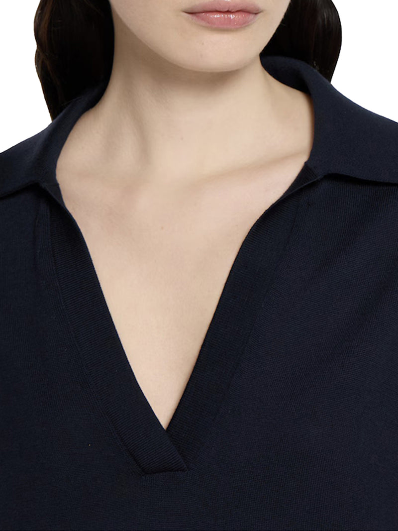 LIGHTWEIGHT WOOL POLO SHIRT WITH EMBROIDERED LOGO