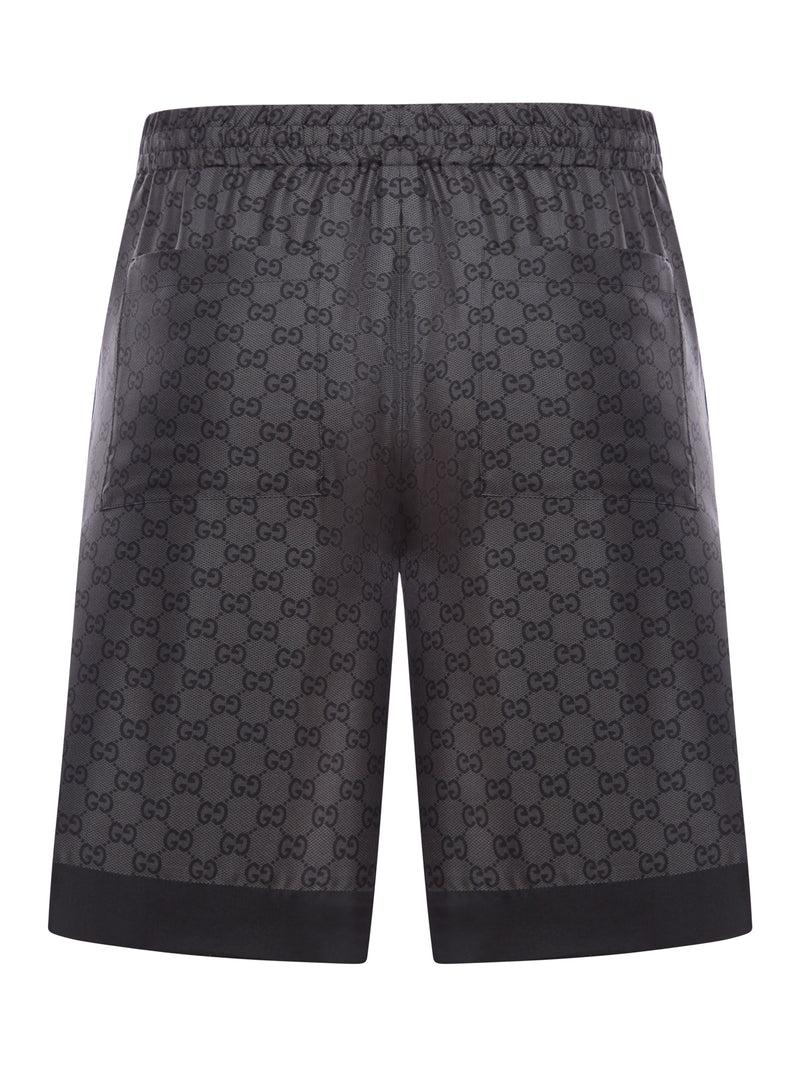 PRINTED SILK TWILL SHORTS