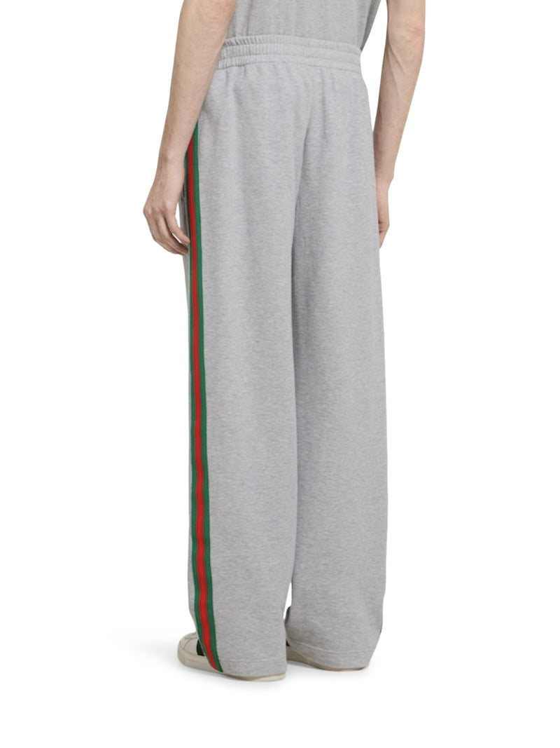 DOUBLE-LAYERED COTTON PIQUET SPORTS TROUSERS