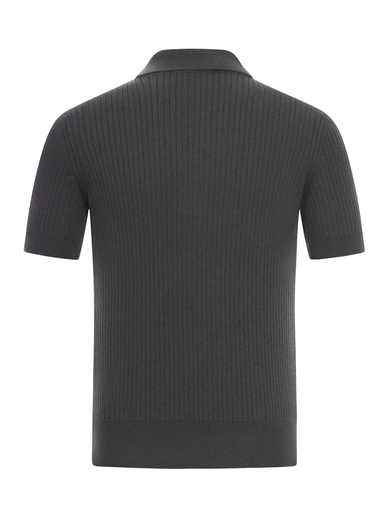 RIBBED WOOL AND CASHMERE POLO SHIRT
