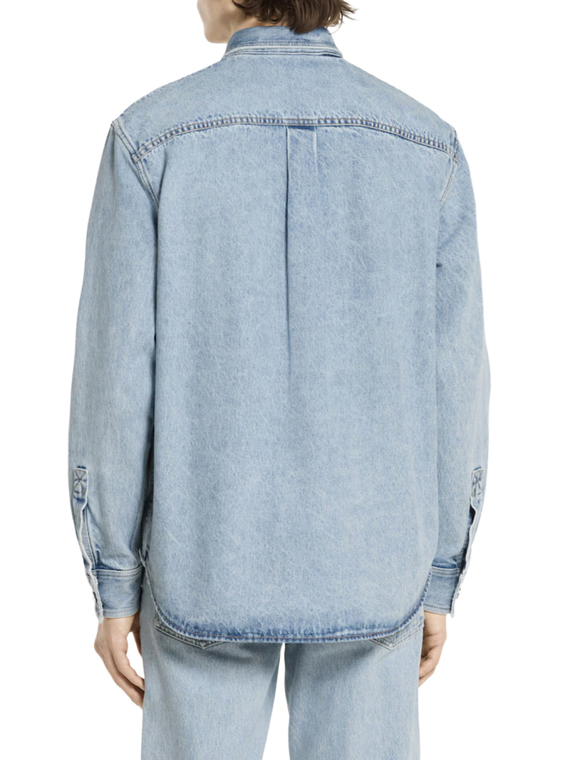 DÉLAVÉ DENIM SHIRT WITH GG INSERT