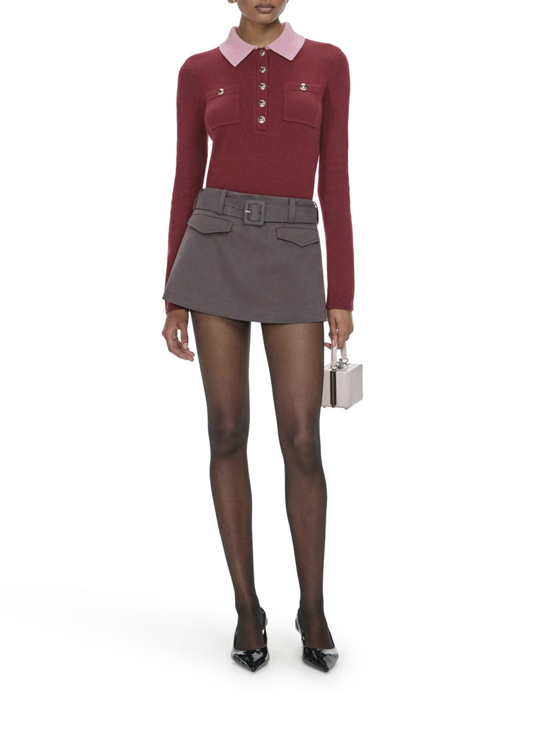 SWEATER WITH CLASSIC CONTRAST COLLAR