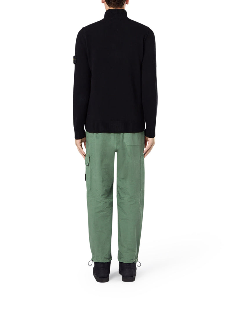 SWEATER WITH SHORT ZIP AND FELT DETAILS