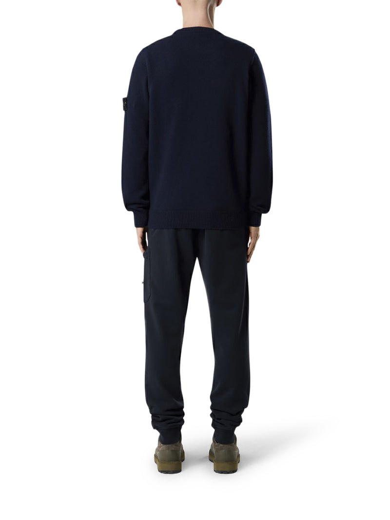 MELANGE EFFECT SWEATER WITH COMPASS LOGO