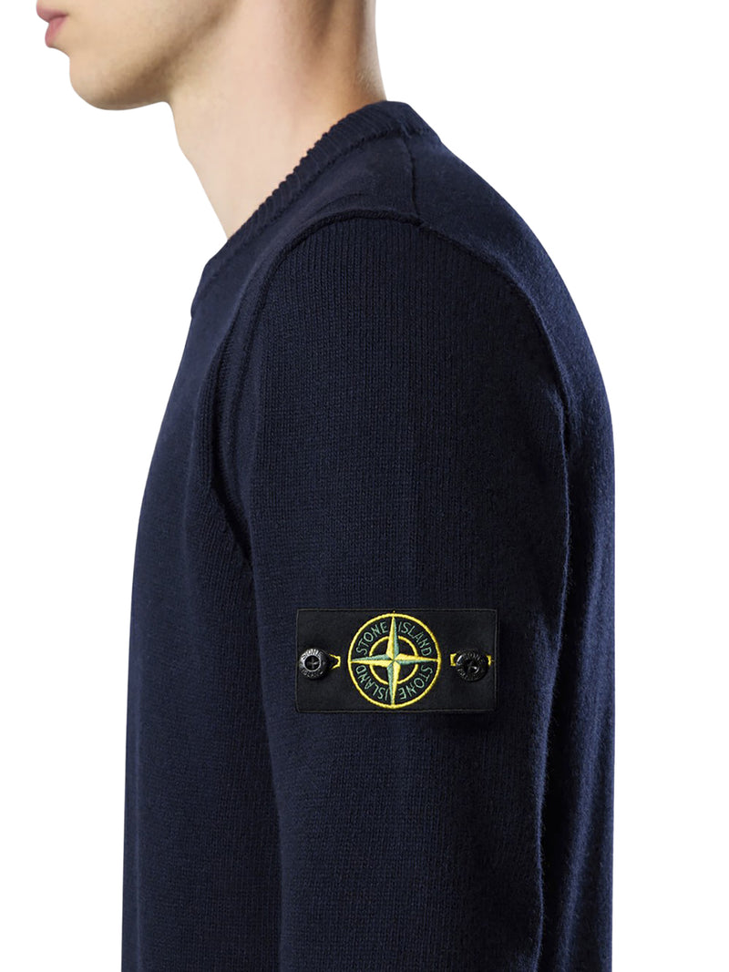 MELANGE EFFECT SWEATER WITH COMPASS LOGO