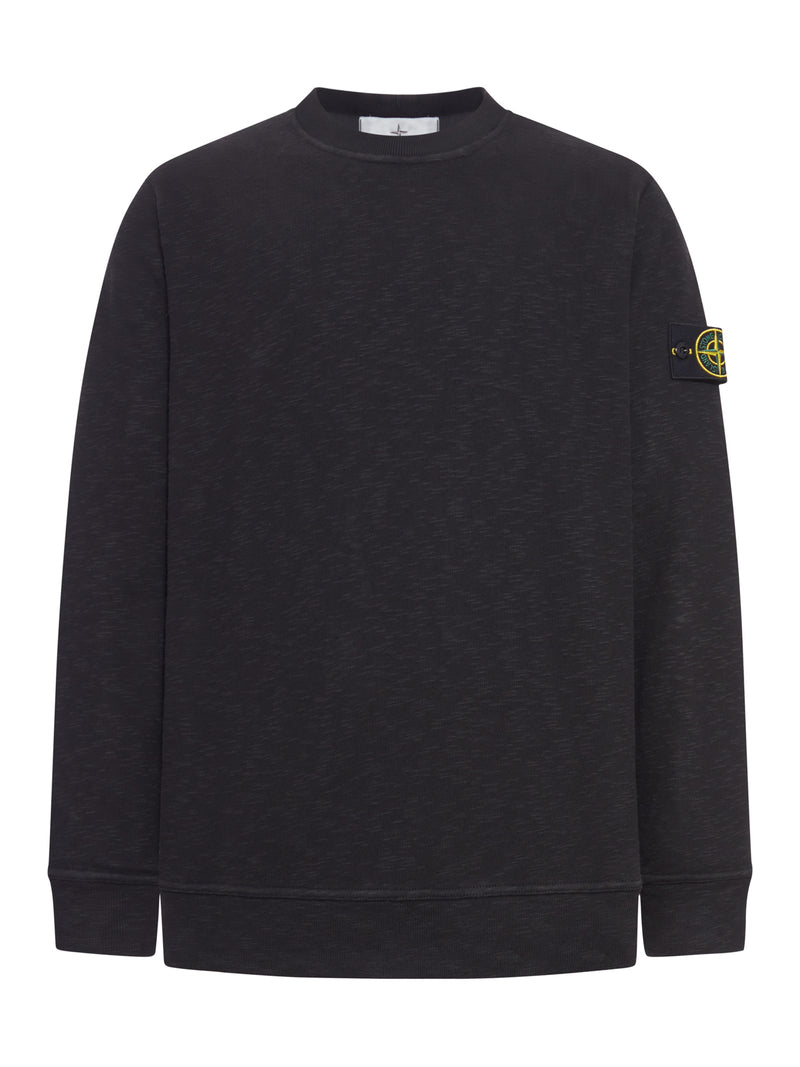 CREW NECK COTTON SWEATSHIRT WITH SIDE INLAYS
