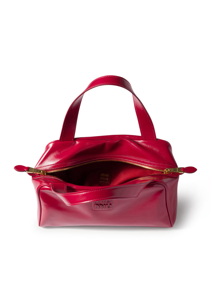 LEATHER TOP HANDLE BAG