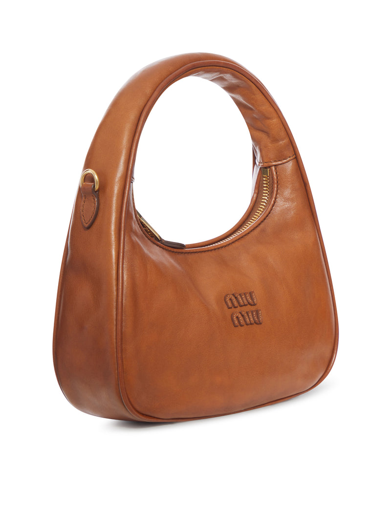 LEATHER SHOULDER BAG WITH LOGO