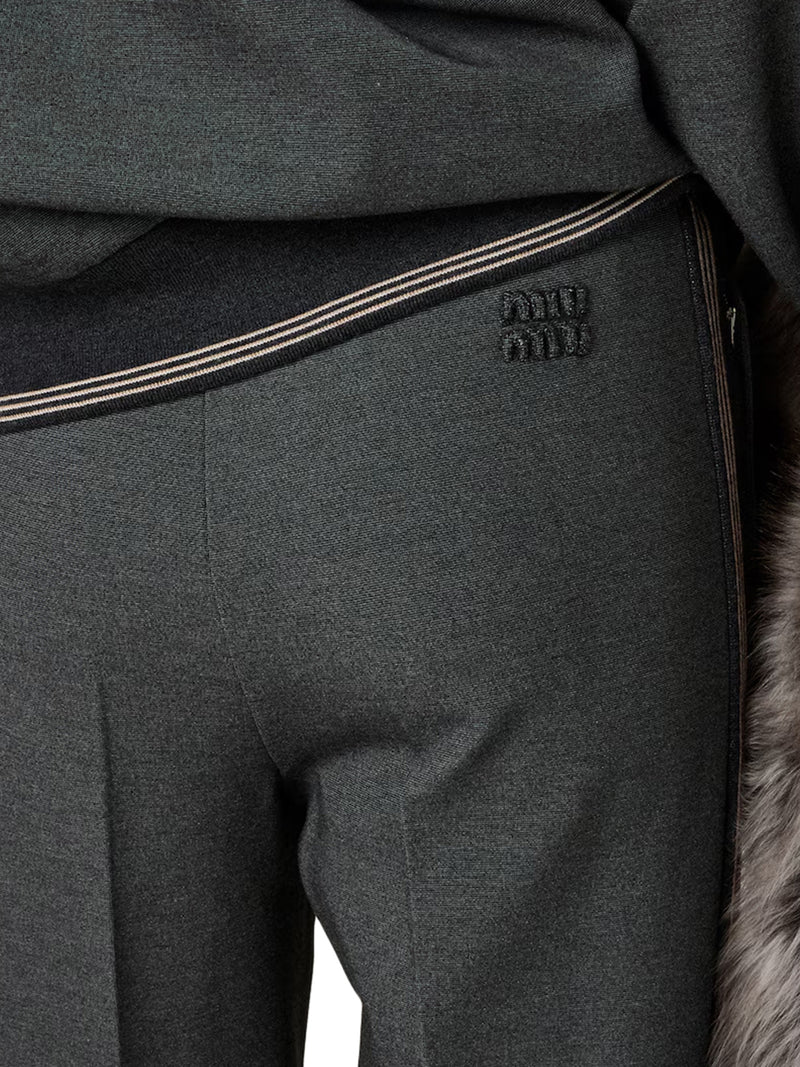 KNIT TROUSERS WITH FABRIC STITCH