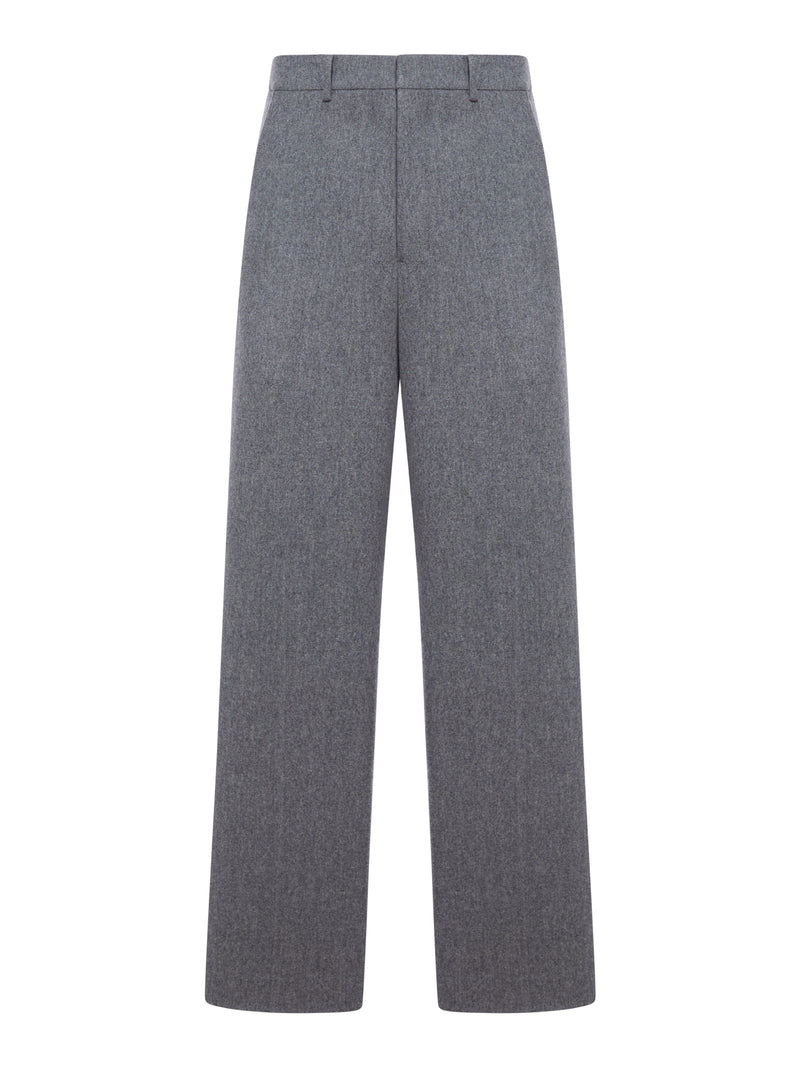 TAILORED WOOL FLANNEL TROUSERS