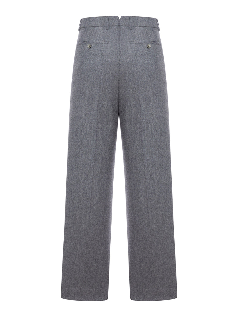 TAILORED WOOL FLANNEL TROUSERS