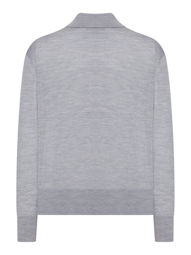 AMI DE COEUR POLO IN EXTRAFINE WOOL AND SILK