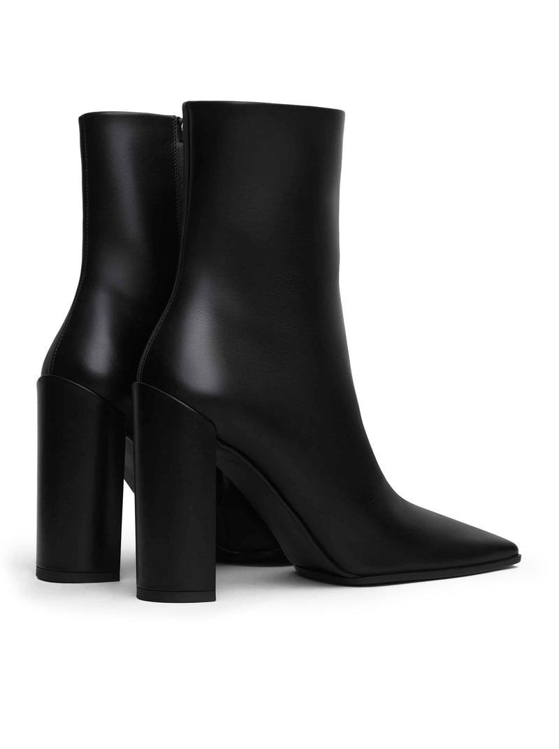 SQUARE LEATHER ANKLE BOOTS