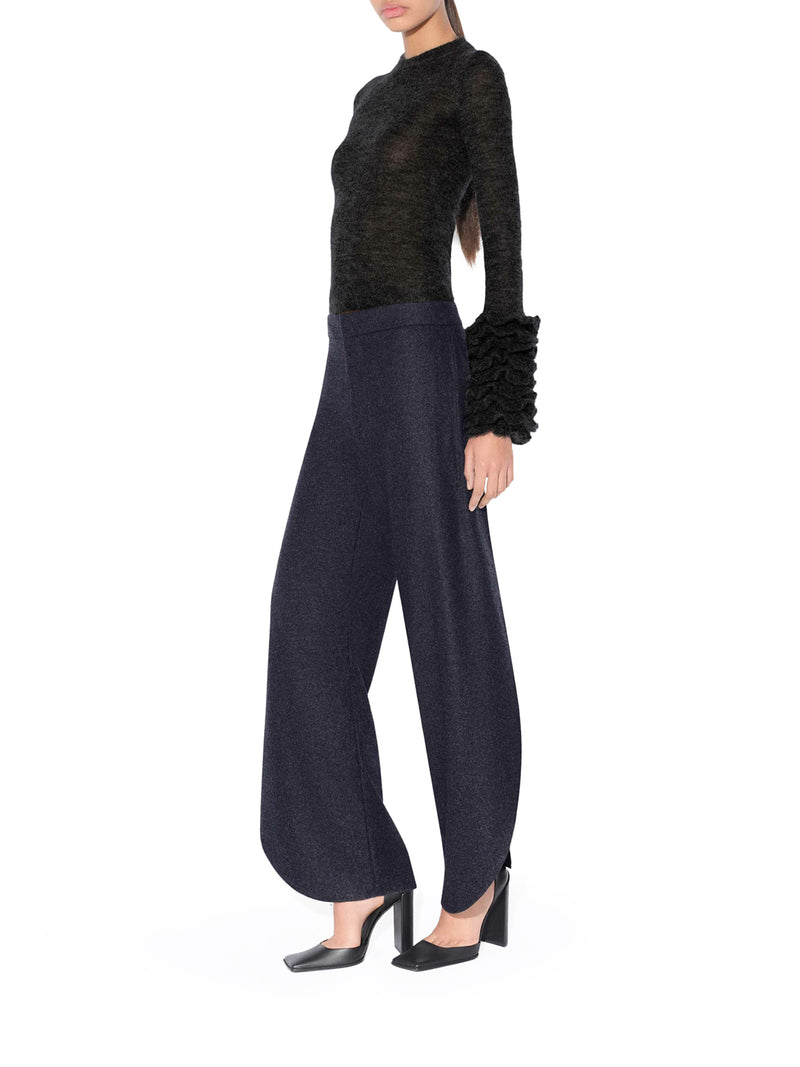 MOHAIR PULLOVER WITH RUFFLES