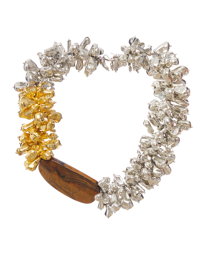 TWO-TONE EMBROIDERED NECKLACE