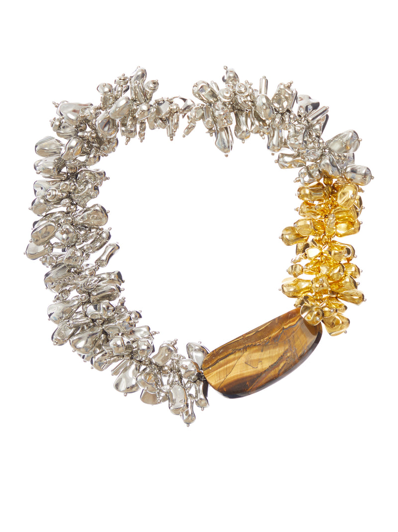 TWO-TONE EMBROIDERED NECKLACE