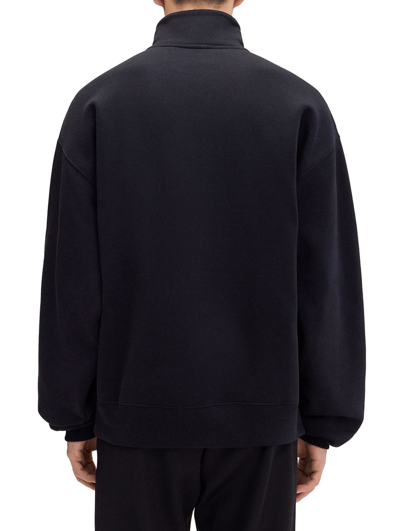 GROS GRAIN SWEATSHIRT WITH ZIP NECK