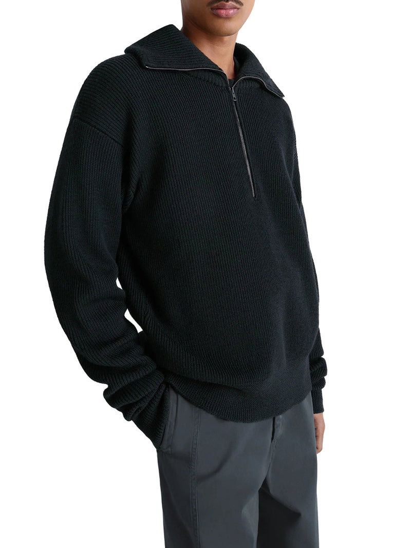WOOL SWEATER WITH ZIP