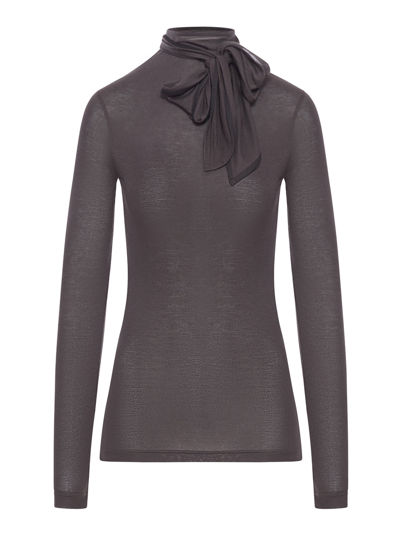 SCARF SWEATER WITH PATCHES