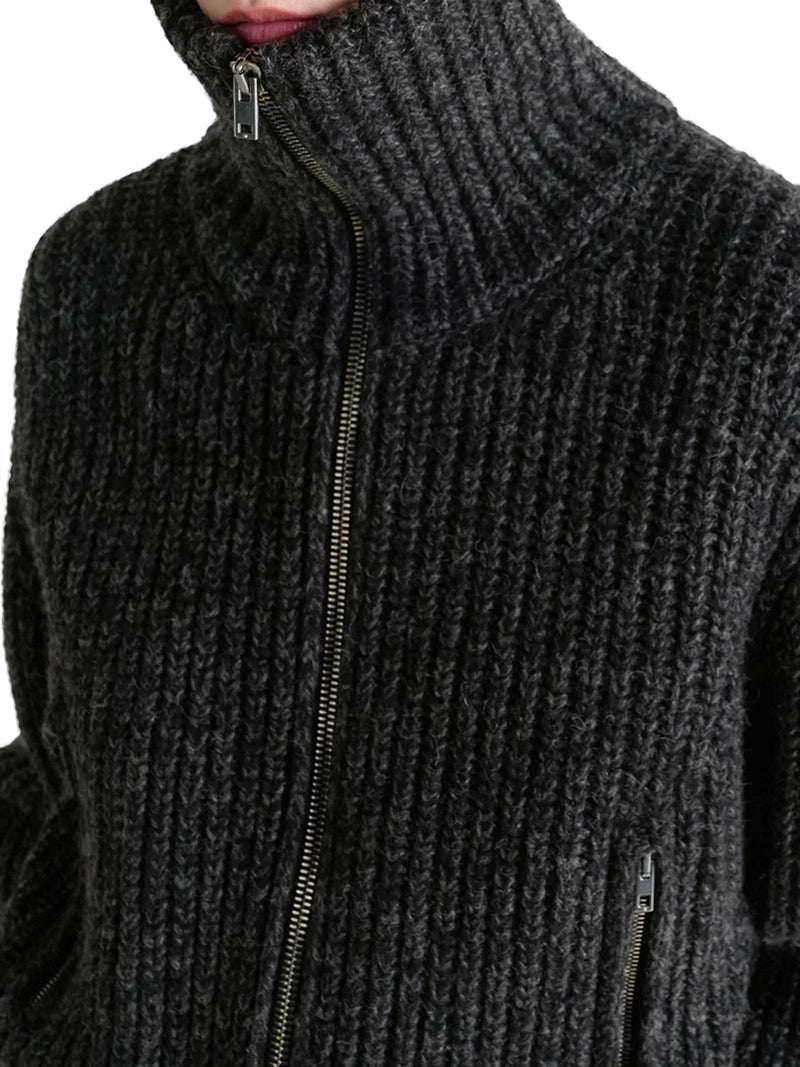 ALPACA ZIP-UP CARDIGAN