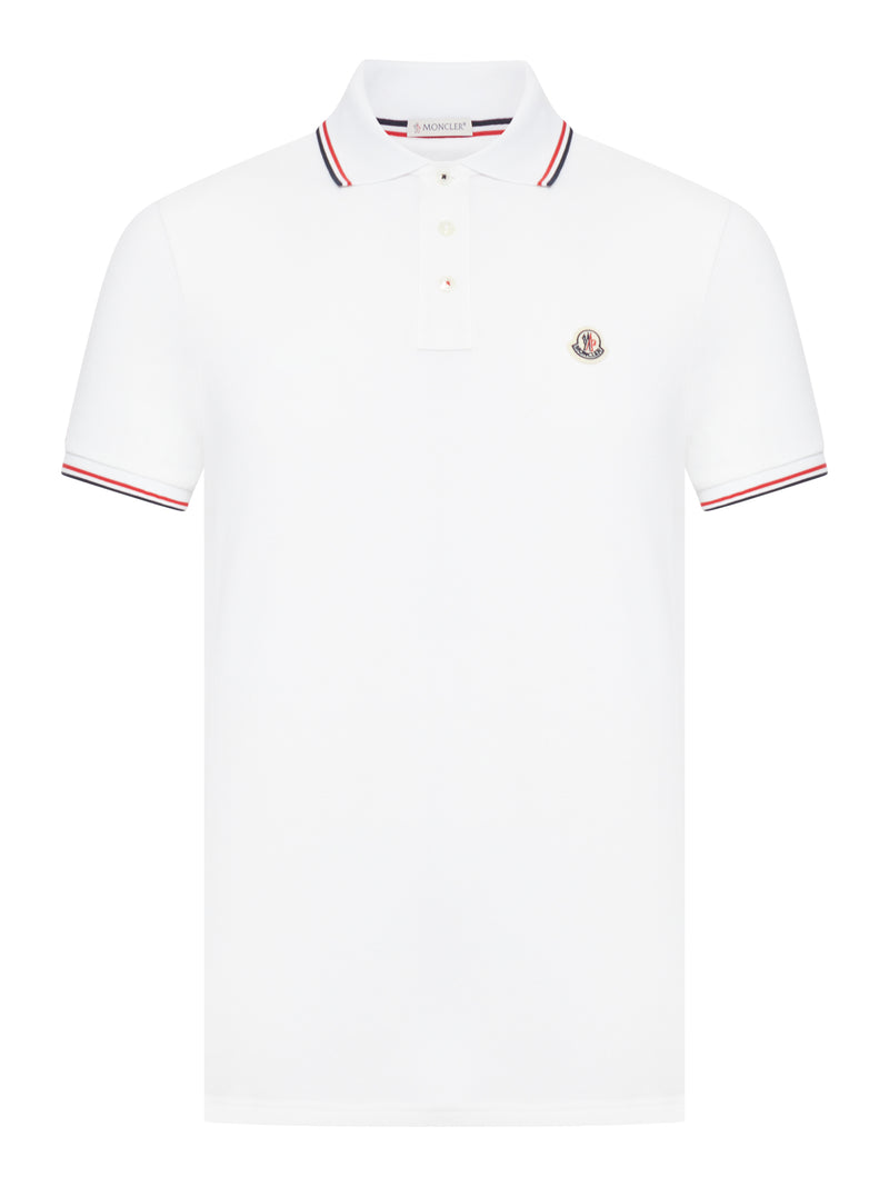 COTTON PIQUET POLO SHIRT WITH TRICOLOUR FINISHES