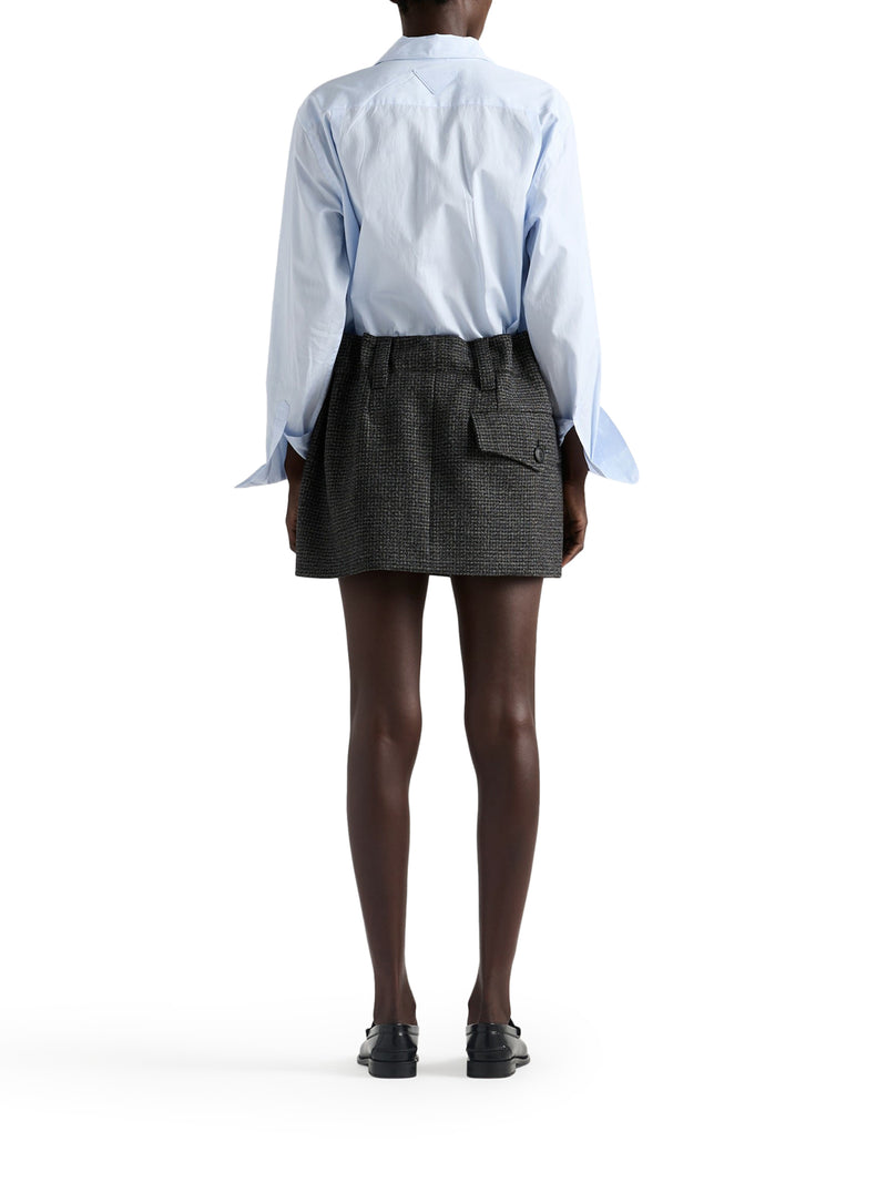 VICHY PATTERN MOULINÉ WOOL MINI SKIRT