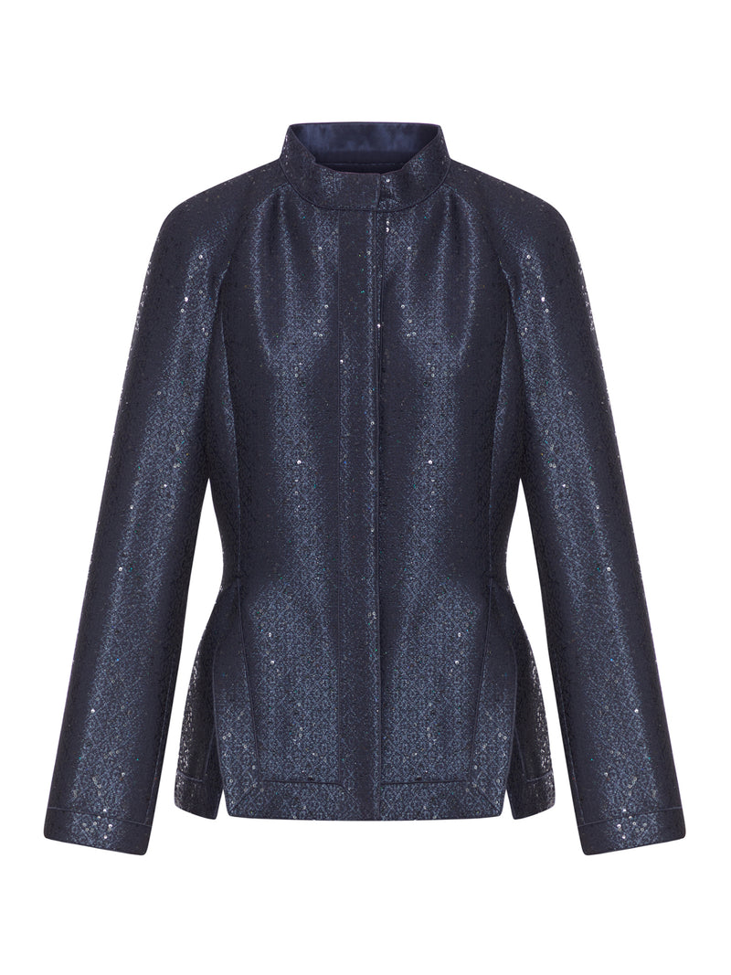 JACQUARD JACKET WITH SEQUINS