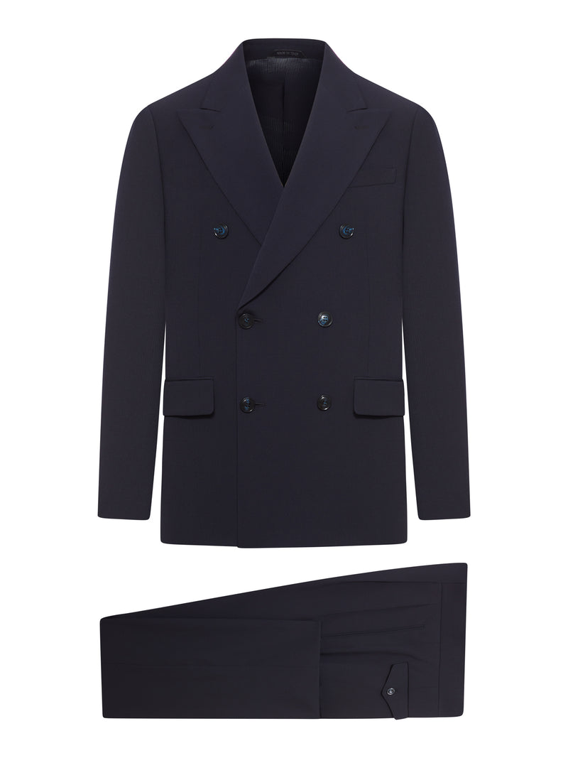 ROYAL LINE DOUBLE BREASTED SUIT IN CANNETÉ CREPE WOOL